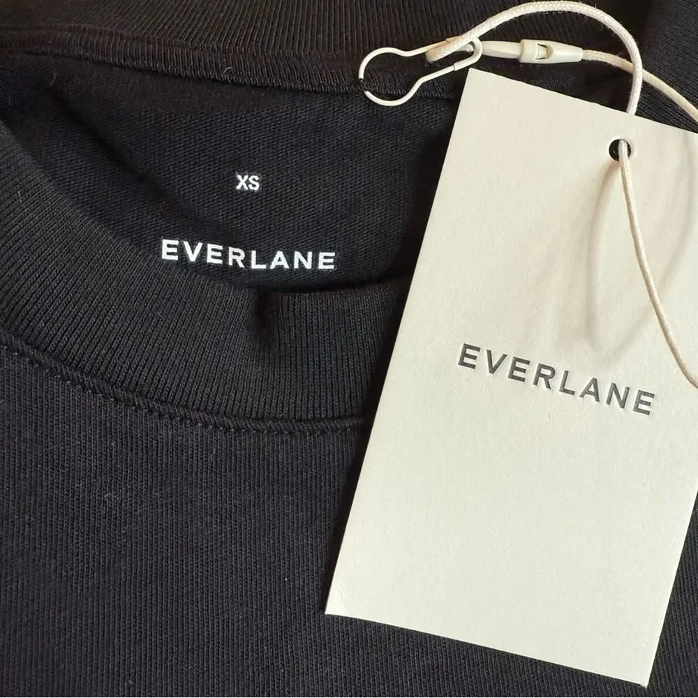 Everlane The Weekend Tank Dress Black Size XS Midi Organic Cotton NEW Perfect - Picture 7 of 11
